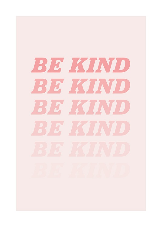 Be Kind Pink Poster / Poster με κείμενο στο Desenio AB (12679)