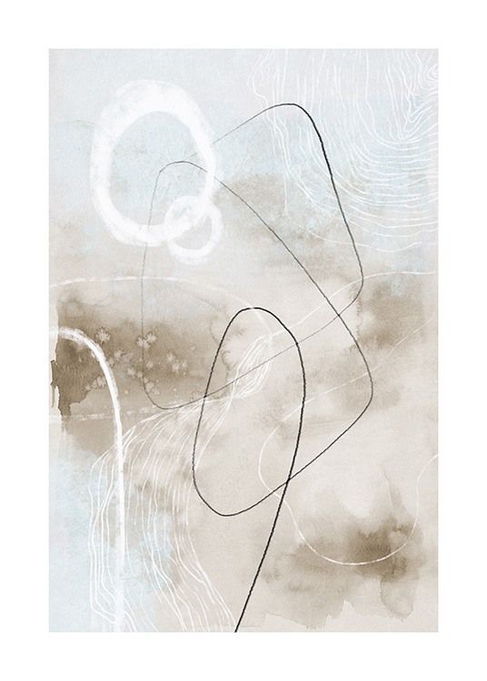 Soft Abstract Lines No2 Poster / Αφηρημένη τέχνη στο Desenio AB (13676)